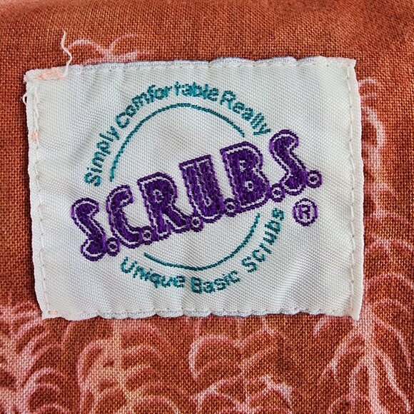 Vtg SCRUBS Coral Reef Print V-Neck Nurse Top Size XL 100% Cotton Medical Uniform - Picture 8 of 9